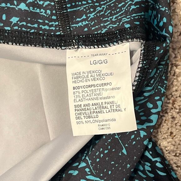 UNDER ARMOUR BBLUE HEATGEAR MESH PRINTED ANKLE CROP LARGE - Picture 5 of 7